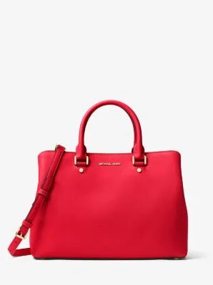 Savannah Large Saffiano Leather Satchel