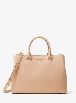 Savannah Large Saffiano Leather Satchel