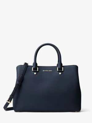Savannah Large Saffiano Leather Satchel