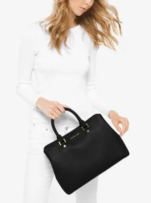 Savannah Large Saffiano Leather Satchel