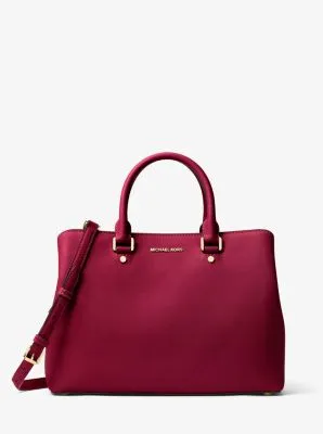 Savannah Large Saffiano Leather Satchel
