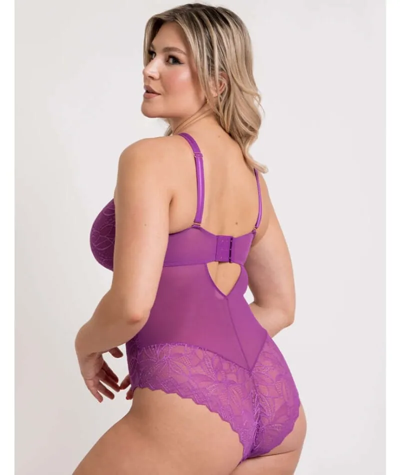 Scantilly Opulence Stretch Lace Bodysuit - Mystic Purple