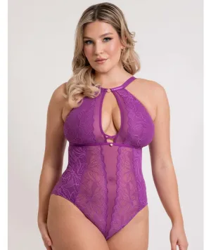 Scantilly Opulence Stretch Lace Bodysuit - Mystic Purple