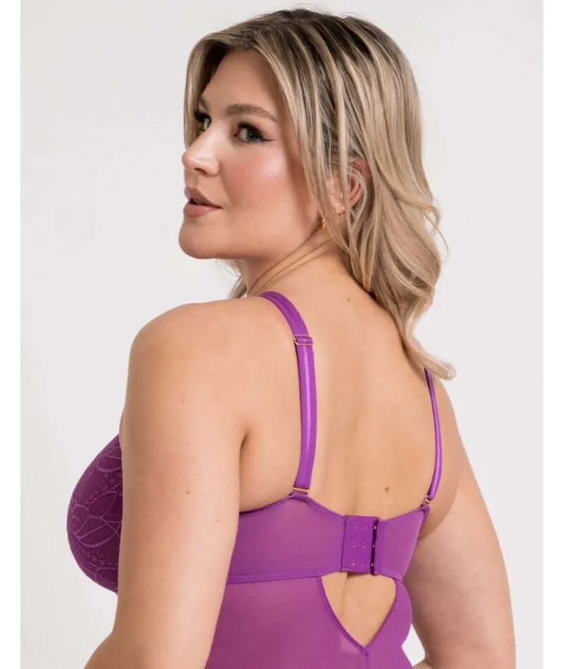Scantilly Opulence Stretch Lace Bodysuit - Mystic Purple