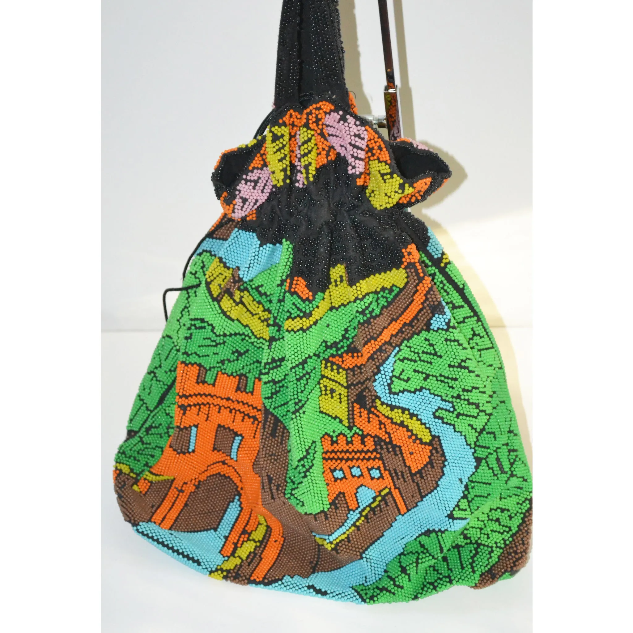 Scenic Candy Beaded Pouch Tote Purse