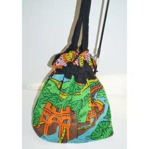 Scenic Candy Beaded Pouch Tote Purse