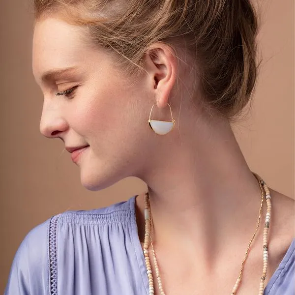 Scout Curated Wears Stone Prism Hoop Earring - Fossil