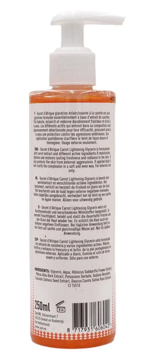 Secret d'Afrique Skin Lightening Carrot Glycerine 250ml