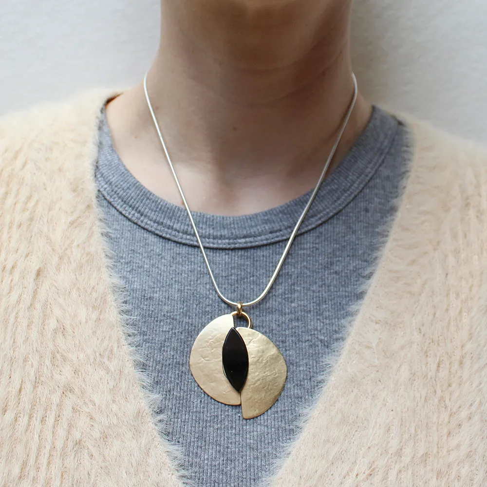 Semi Circles with Black Bead Necklace