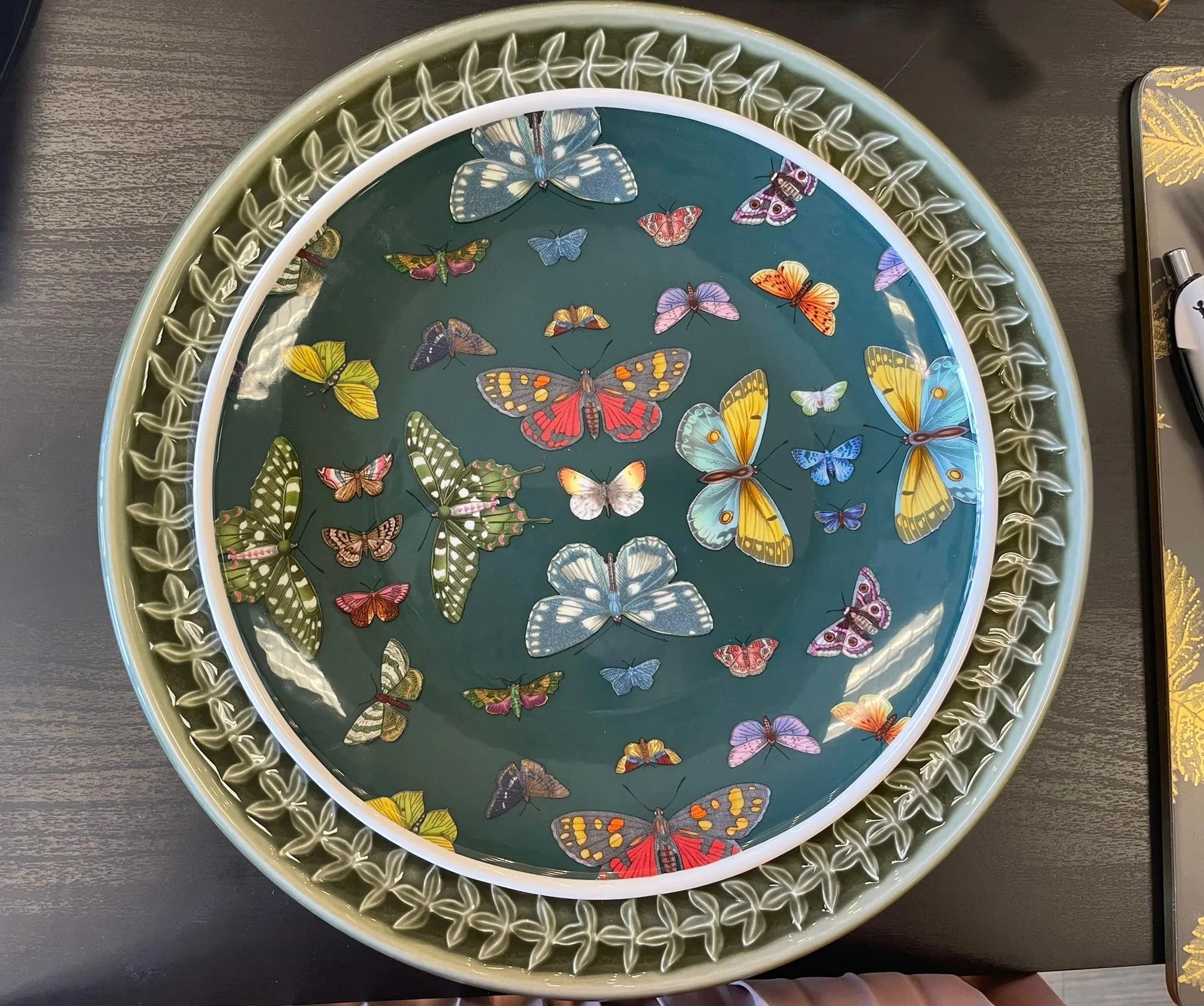 Set of 4 8.5”  butterfly salad plate