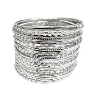 SILVER BANGLE SET  #VB13314_SILVER (B173)