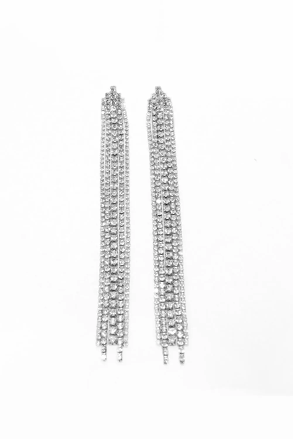 Silver Chain Sleek Drop Earrings