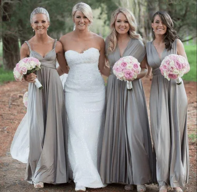 Silver Convertible Infinity bridesmaid dress Express NZ wide