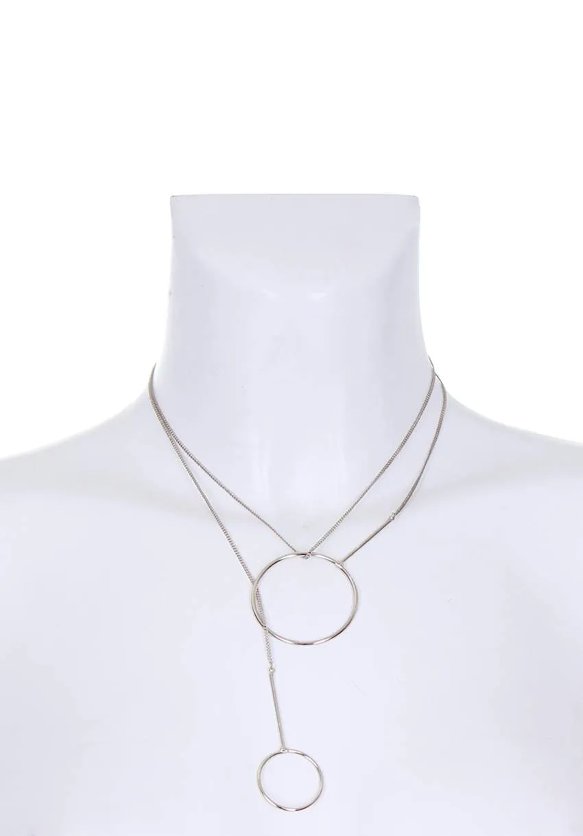 Silver Multiway Hoop Necklace