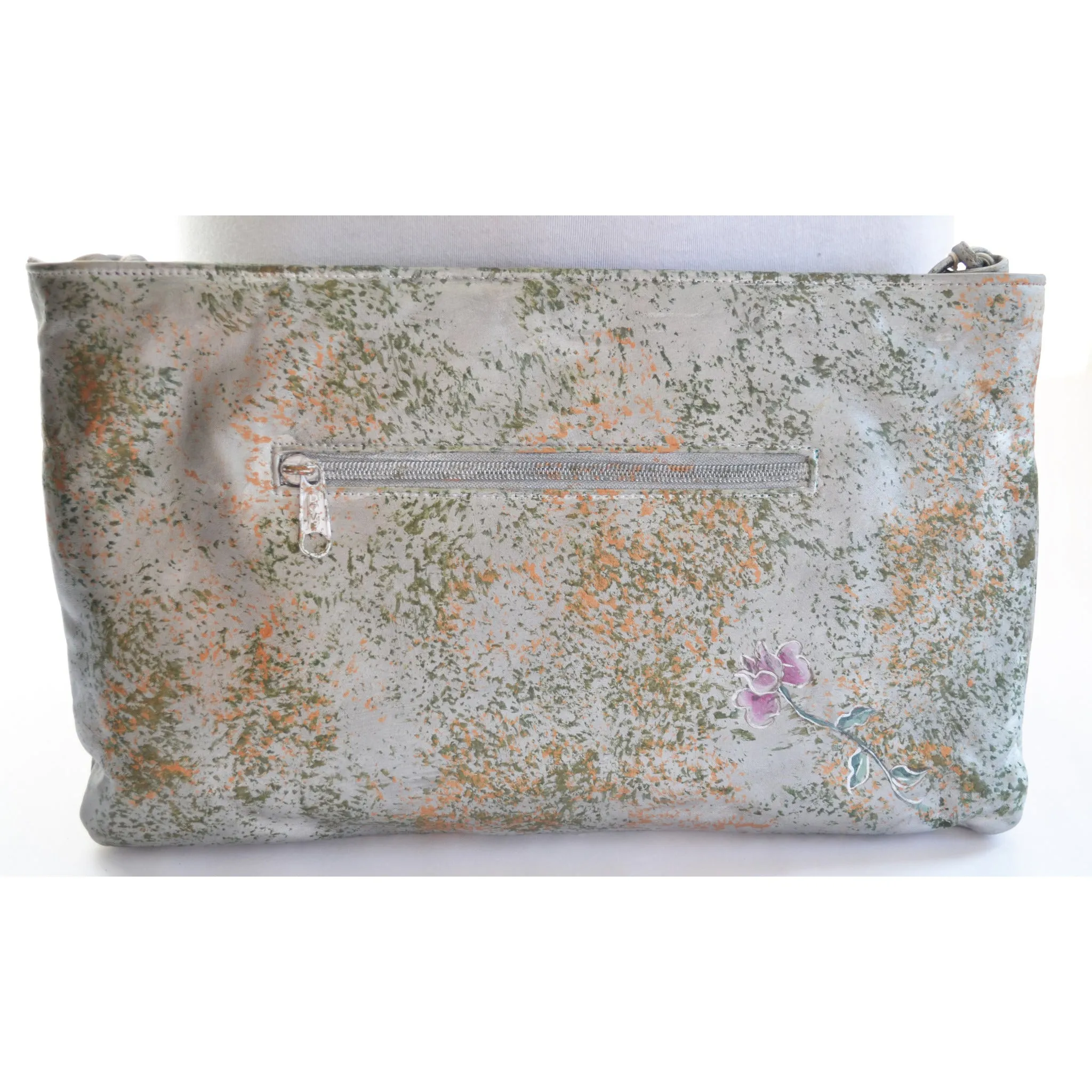 Silver Tone Painted Purse By Fancy Nancy - 1980's