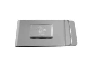 Silver Toned Etched Illinois State Flag Money Clip
