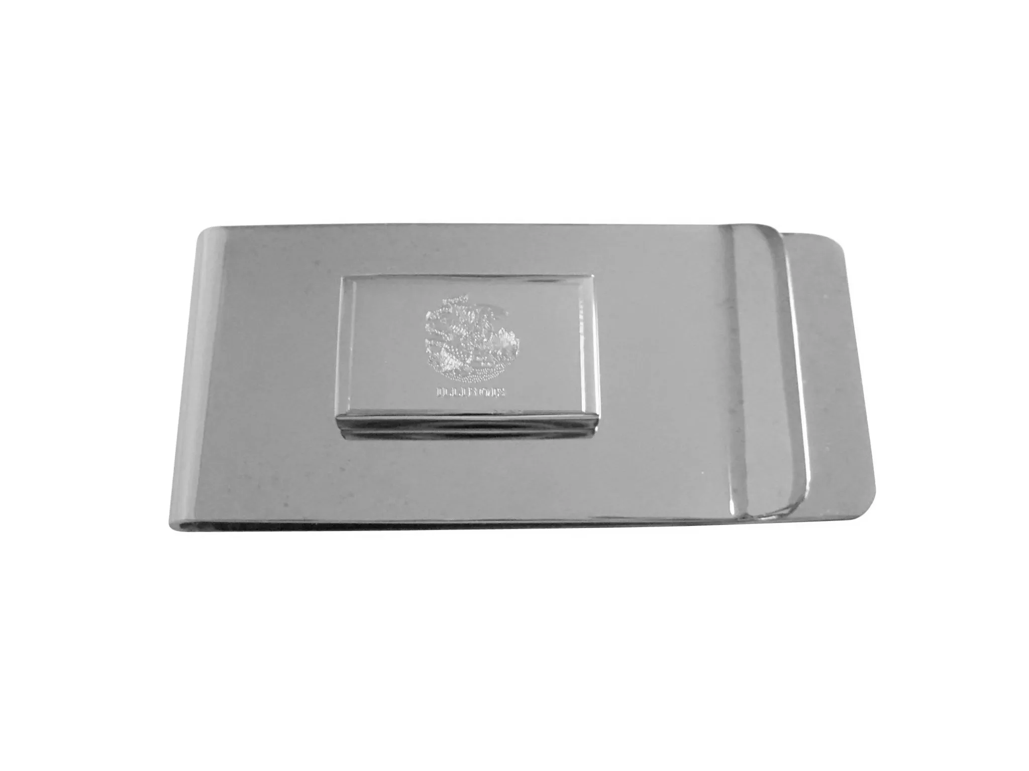 Silver Toned Etched Illinois State Flag Money Clip