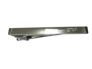 Silver Toned Etched Sleek Alligator Crocodile Tie Clip