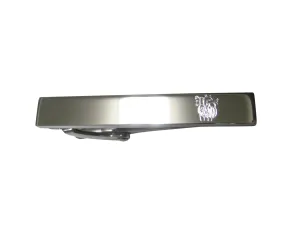 Silver Toned Etched Sleek Anatomical Heart Skinny Tie Clip
