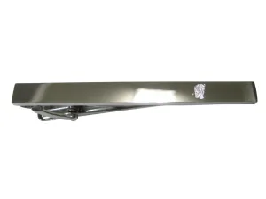 Silver Toned Etched Sleek Cheetah Cub Tie Clip