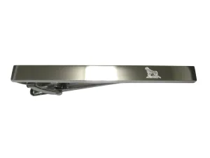 Silver Toned Etched Sleek Cheetah Tie Clip