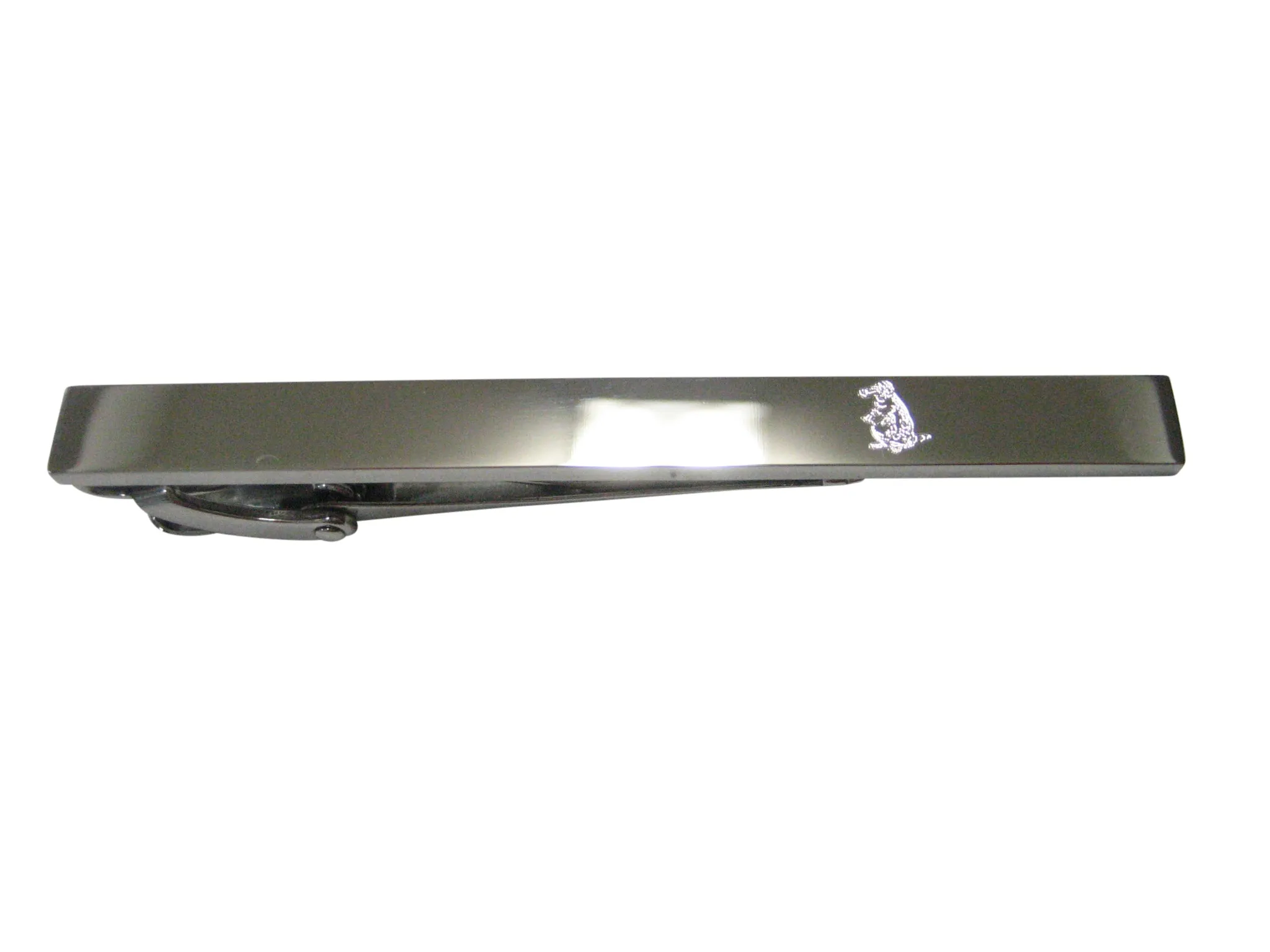 Silver Toned Etched Sleek Duck Billed Platypus Tie Clip