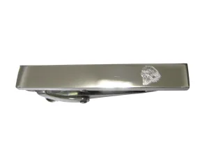 Silver Toned Etched Sleek Eagle Bird Head Skinny Tie Clip