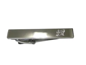 Silver Toned Etched Sleek Gorilla Skinny Tie Clip