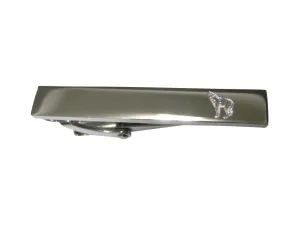 Silver Toned Etched Sleek Howling Wolf Skinny Tie Clip