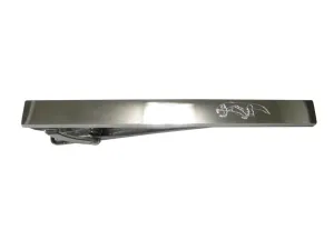 Silver Toned Etched Sleek Komodo Dragon Tie Clip