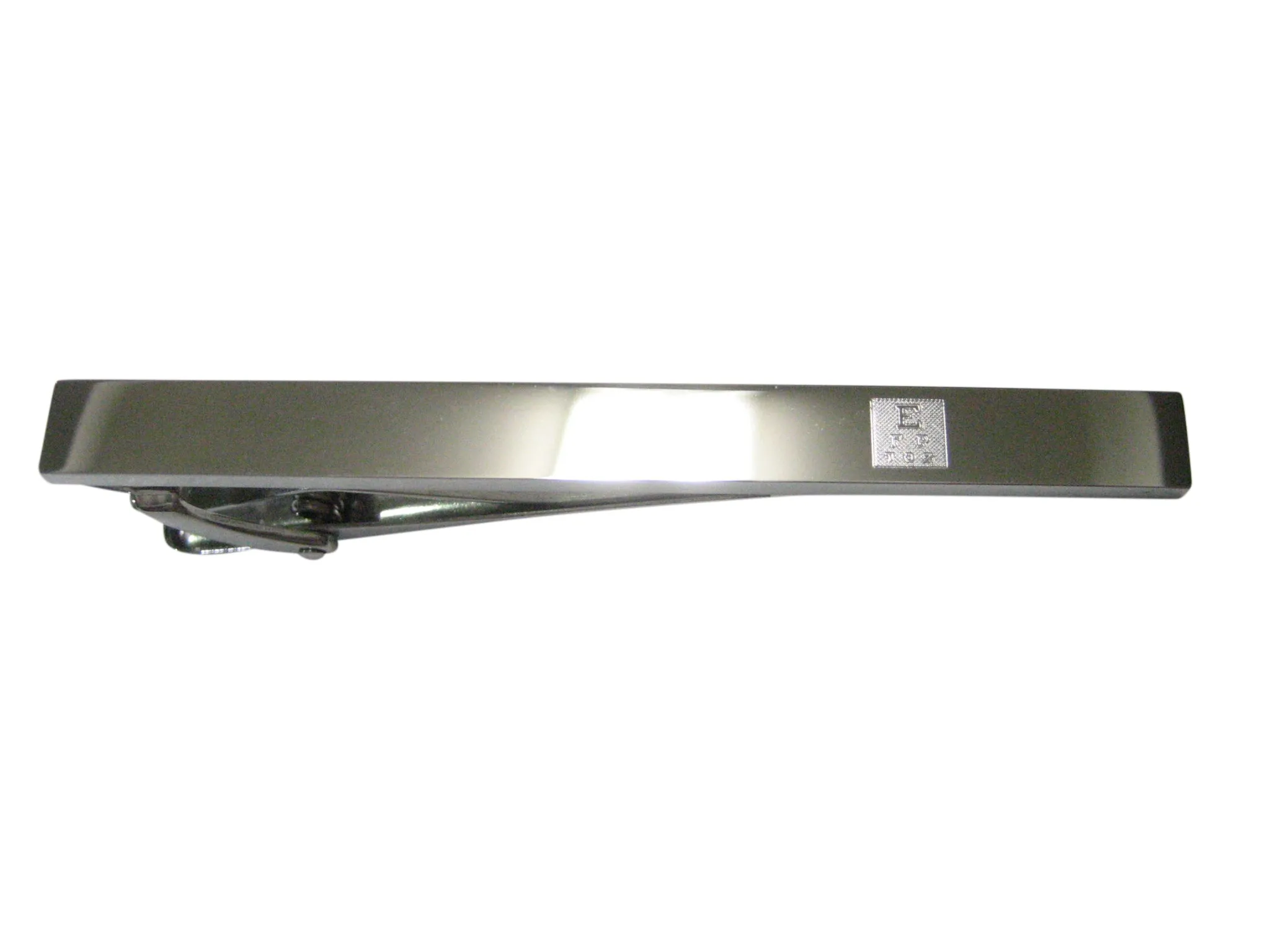 Silver Toned Etched Sleek Optometrist Tie Clip