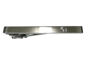 Silver Toned Etched Sleek Ram Tie Clip