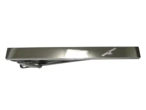 Silver Toned Etched Sleek Satellite Tie Clip