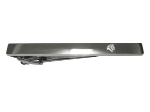 Silver Toned Etched Sleek Side Facing Lion Head Tie Clip