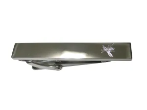 Silver Toned Etched Sleek Wasp Insect Skinny Tie Clip