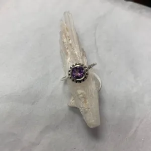 Simple Amethyst Silver Ring