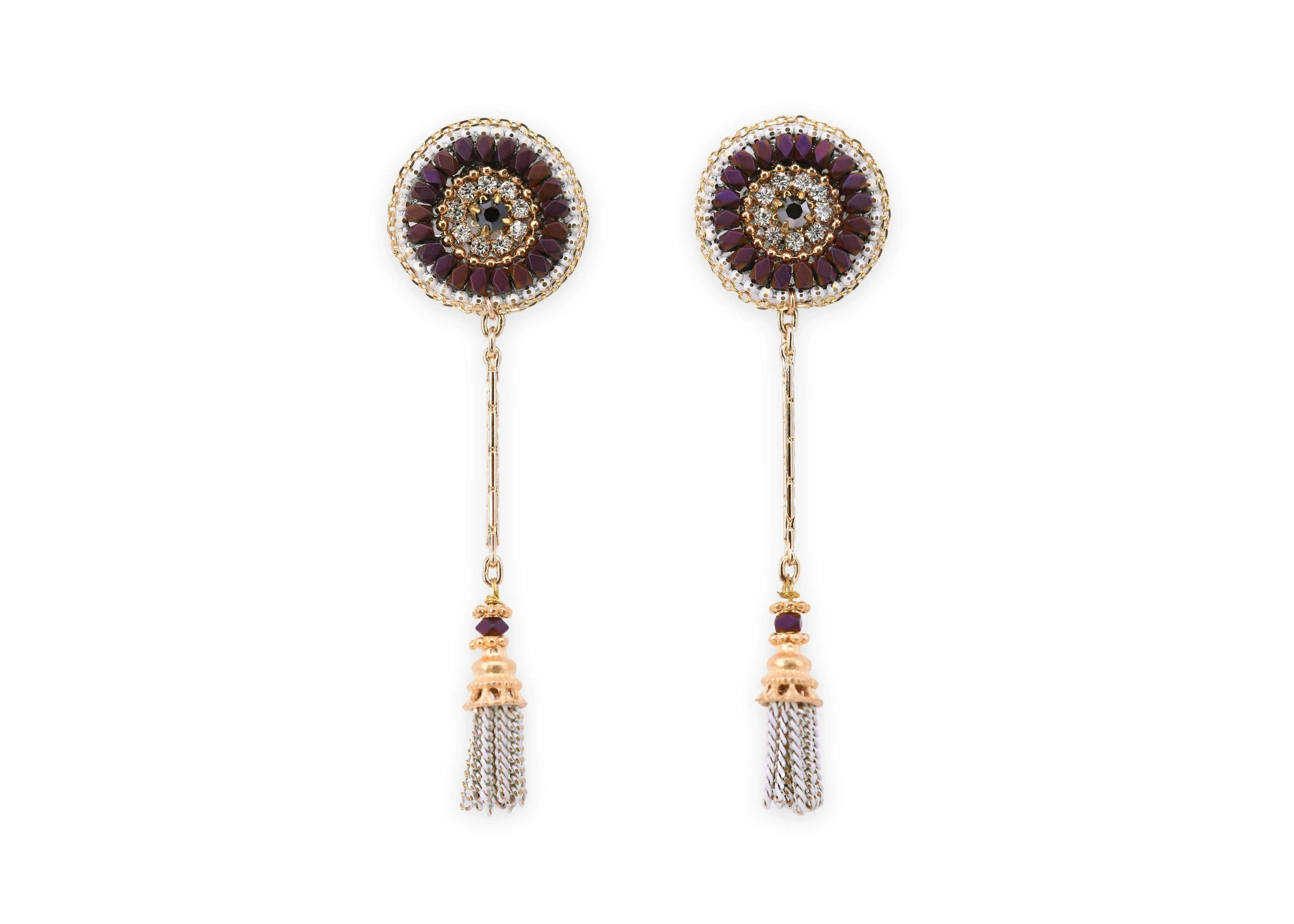 Simple beauty gem drop earrings