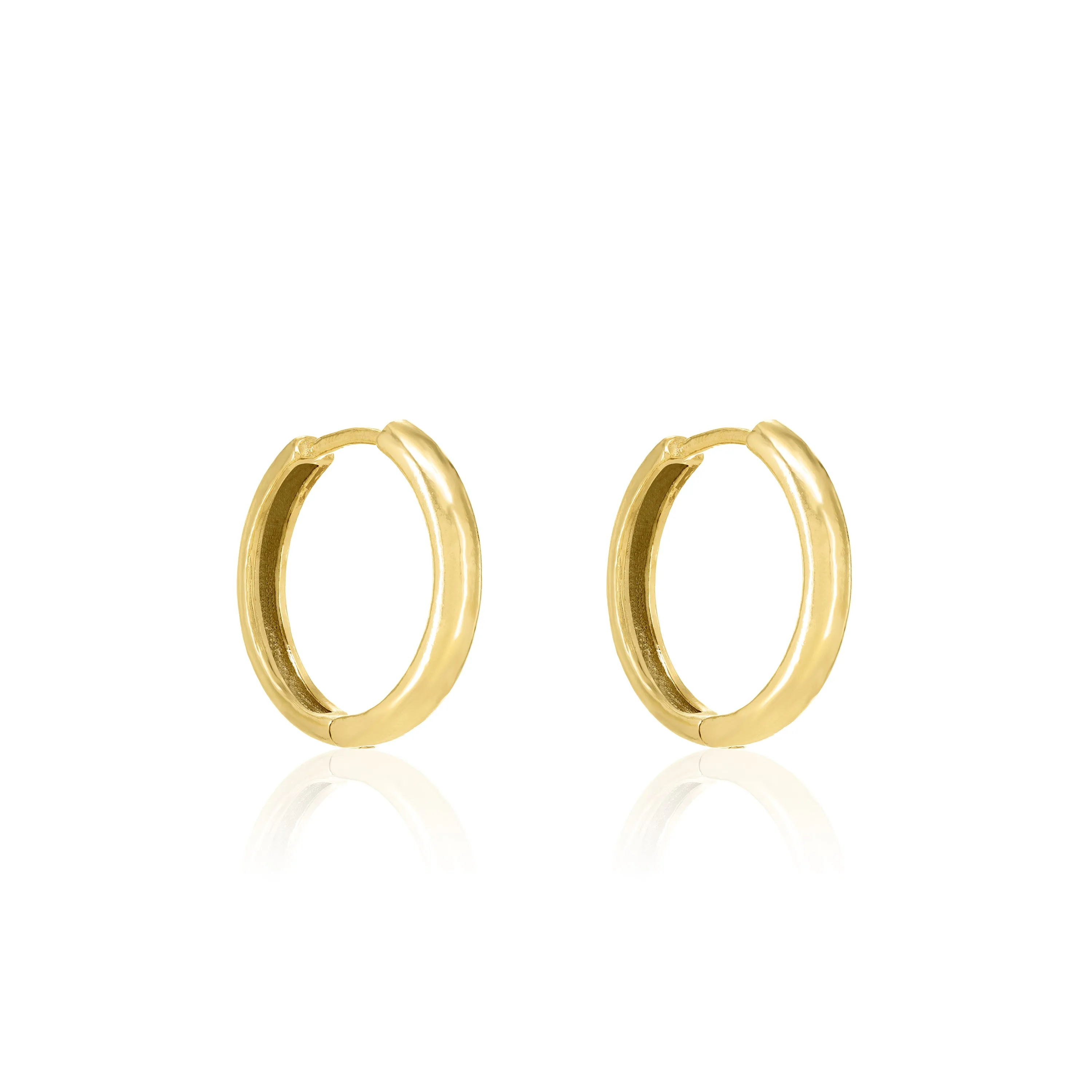 Simple Circle Curbed Hoop Earrings - Medium