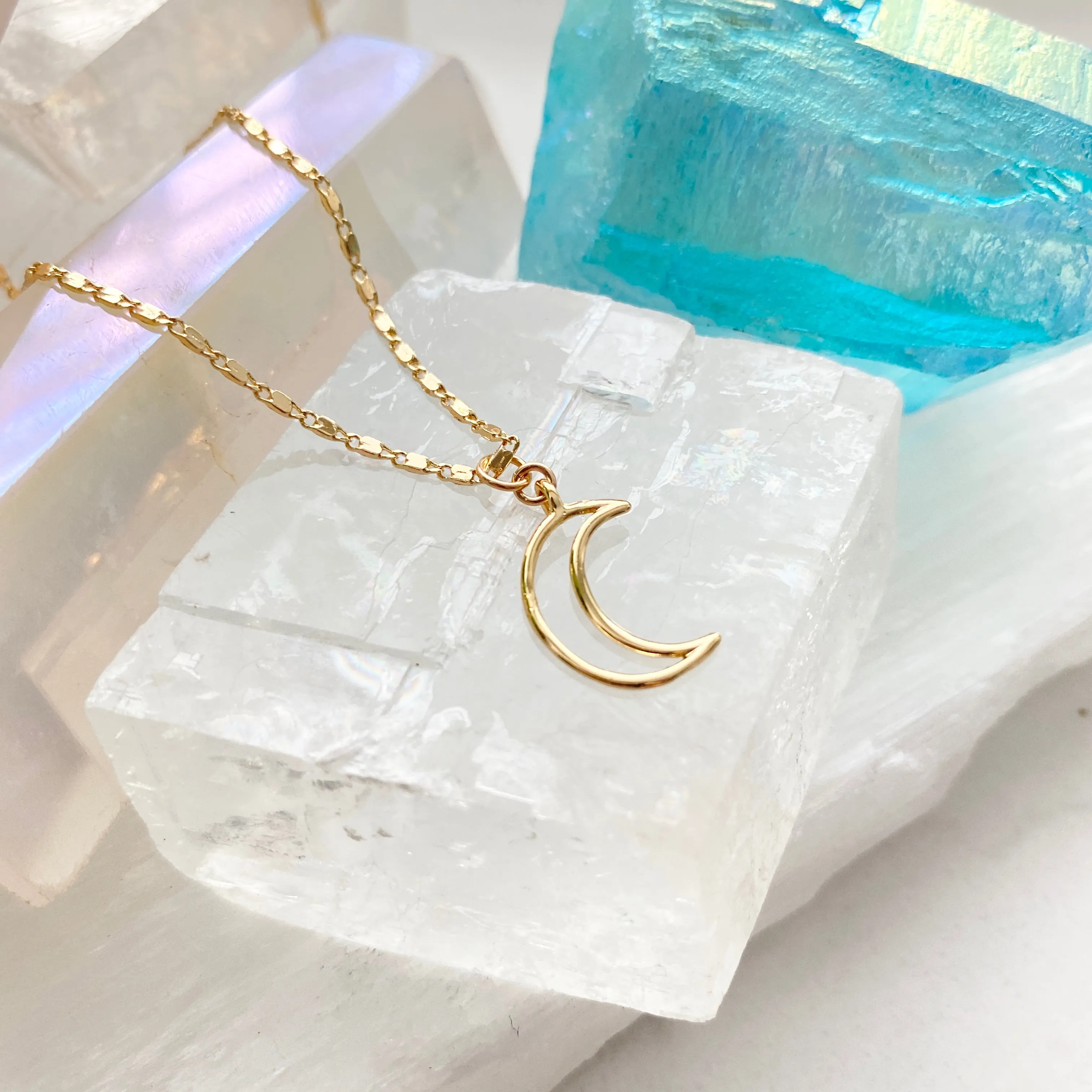 Simple Crescent Moon Necklace
