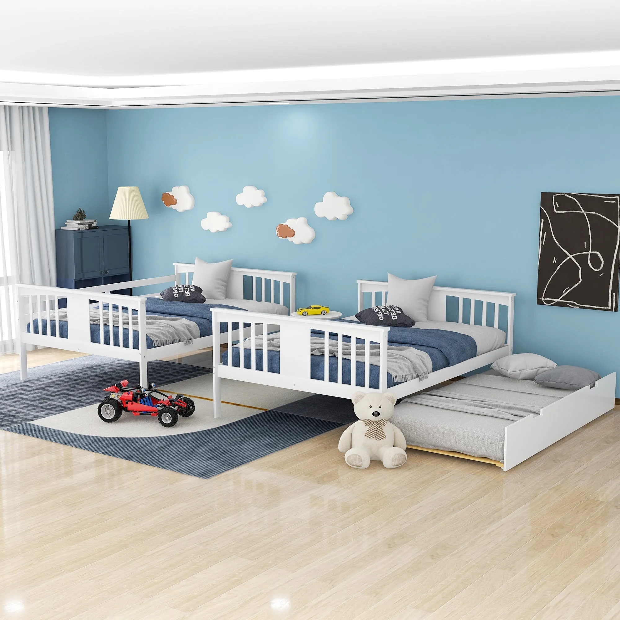 Simple Living Full over Full Bunk Bed with Twin Size Trundle