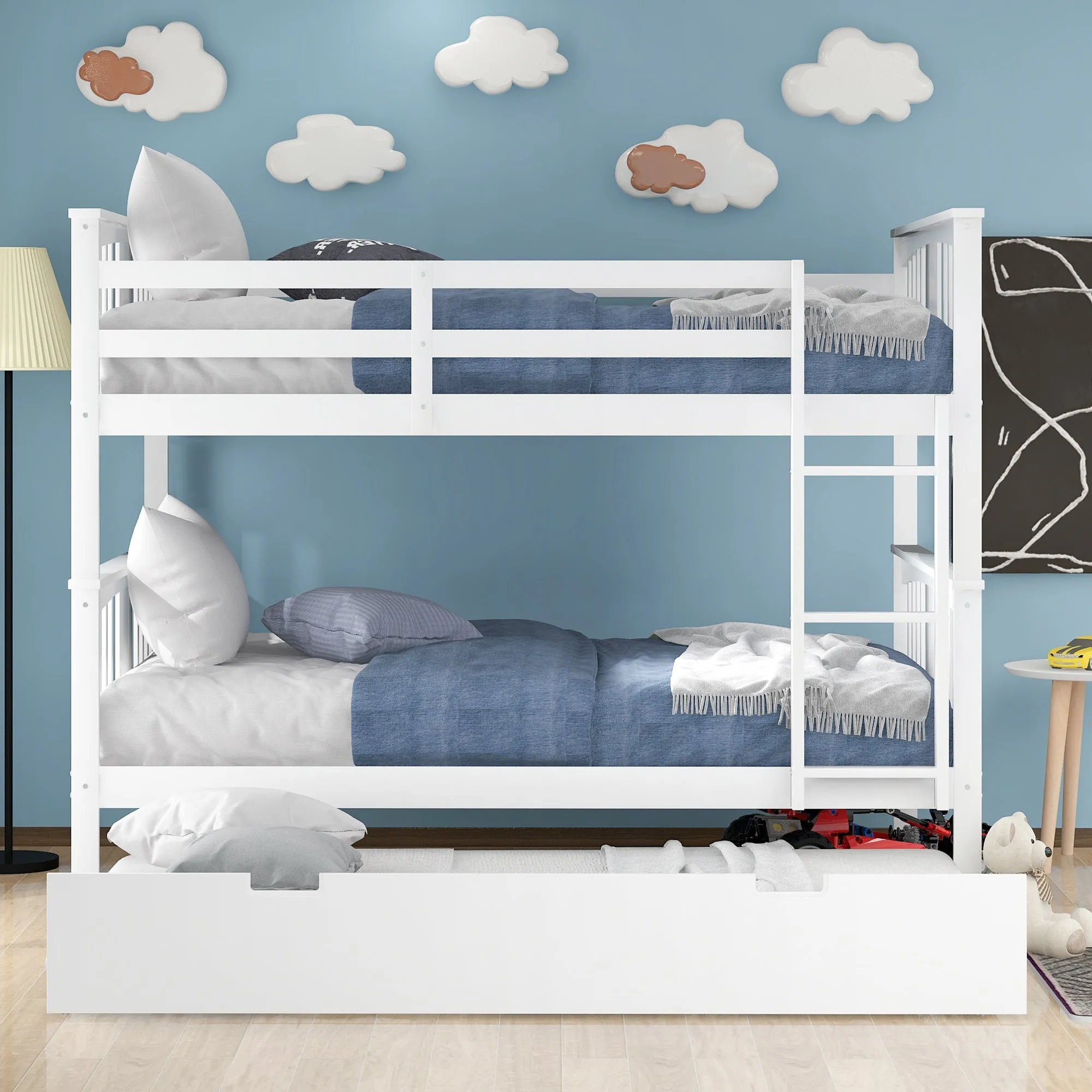 Simple Living Full over Full Bunk Bed with Twin Size Trundle