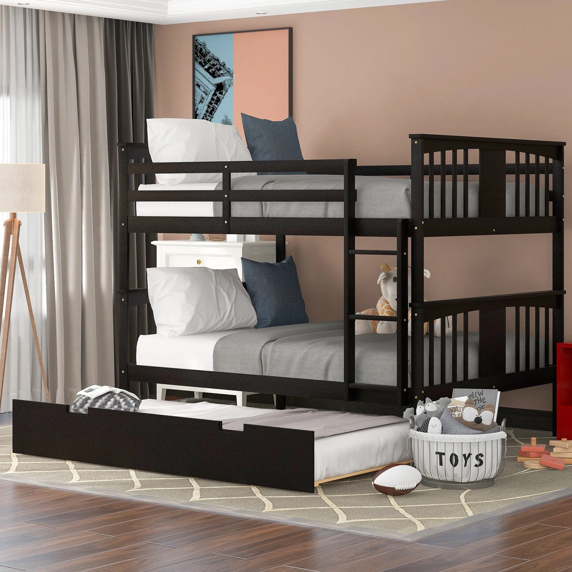 Simple Living Full over Full Bunk Bed with Twin Size Trundle
