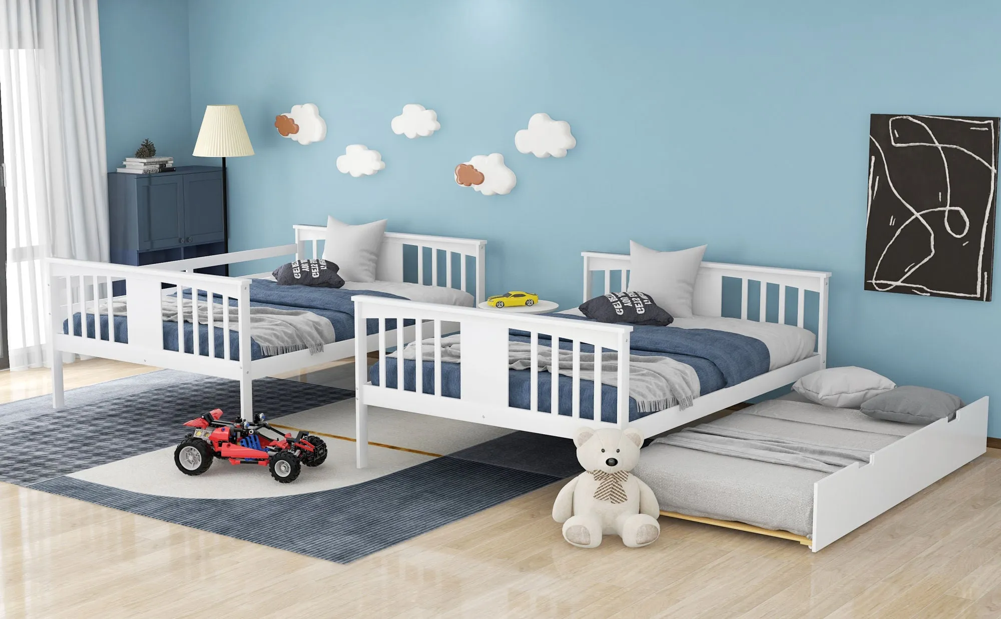 Simple Living Full over Full Bunk Bed with Twin Size Trundle