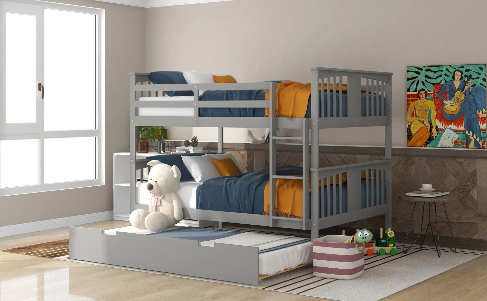 Simple Living Full over Full Bunk Bed with Twin Size Trundle