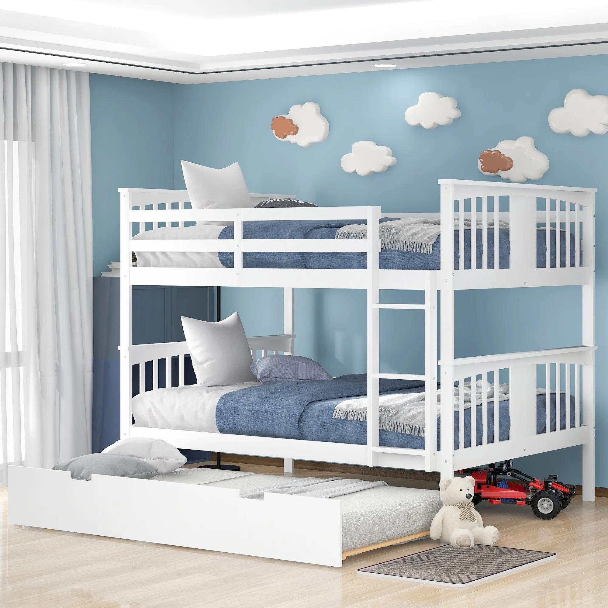 Simple Living Full over Full Bunk Bed with Twin Size Trundle