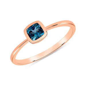 Simple London Blue Topaz Ring