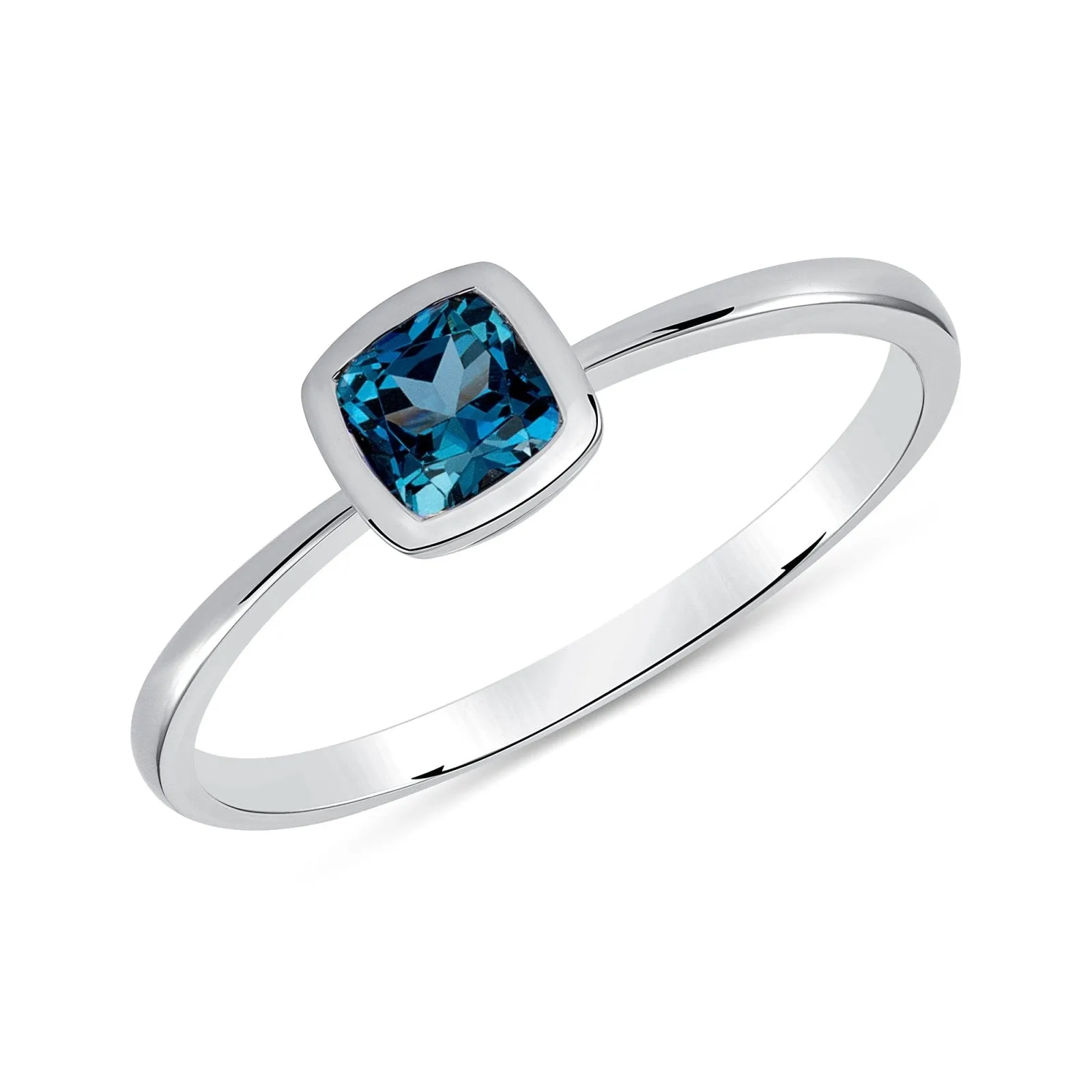 Simple London Blue Topaz Ring