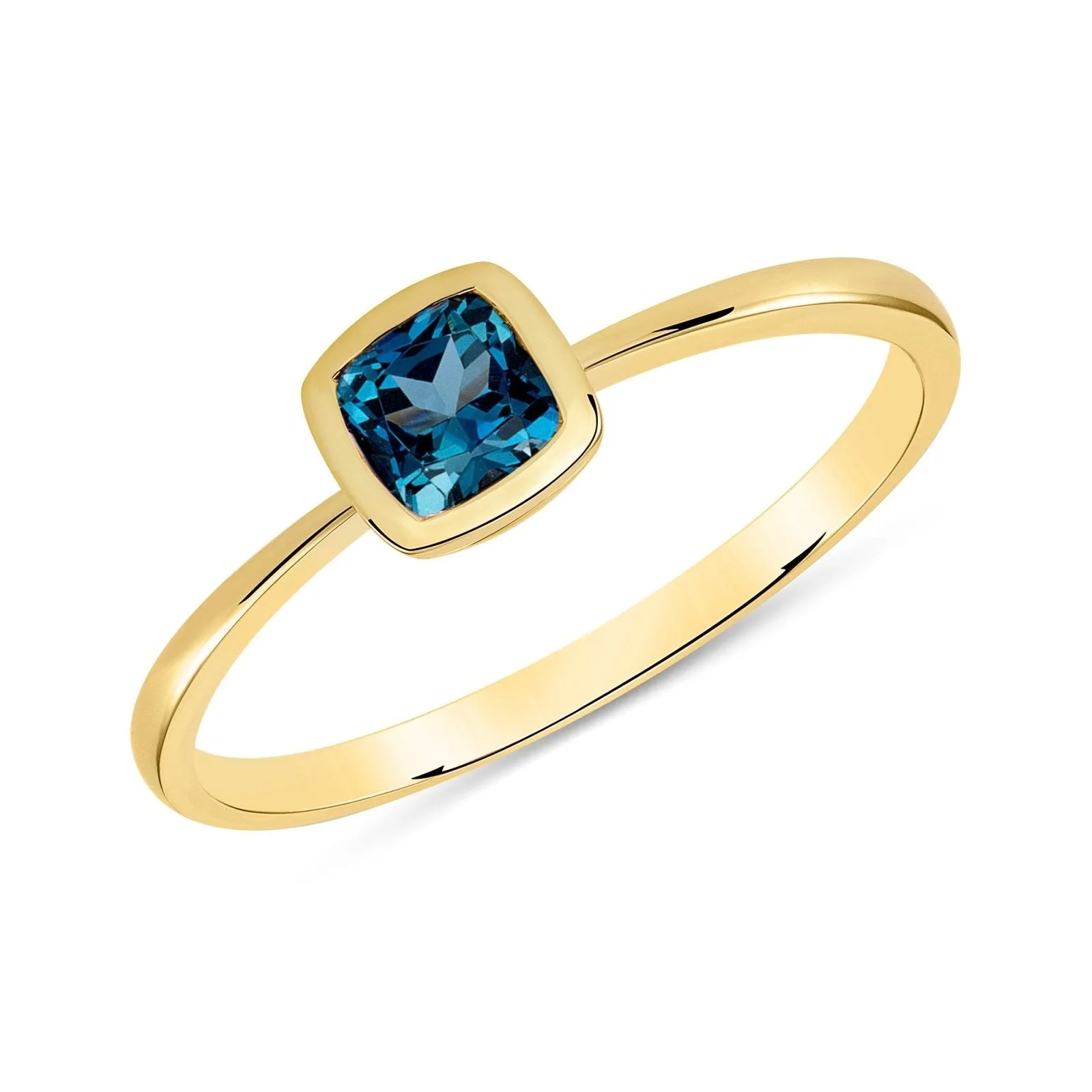 Simple London Blue Topaz Ring