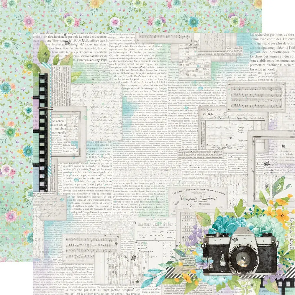 Simple Stories  - 12x12 Patterned Paper, Simple Vintage Life in Bloom - Happy Memories