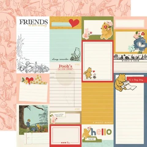 Simple Stories - Say Cheese Classic Pooh - 12x12 Single Sheets - Journal Elements